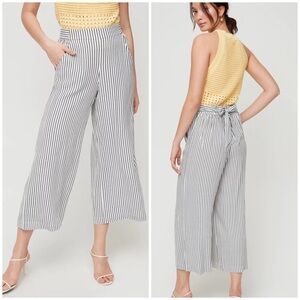 ARITZIA Wilfred Faun High Waisted Wide Leg Pants in Escape Black Stripe
